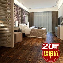 四合地板20周年慶典特惠 實(shí)木白櫟手工刨胡桃色企口18mm地板廠家直銷，焦點(diǎn)家居商城僅319元